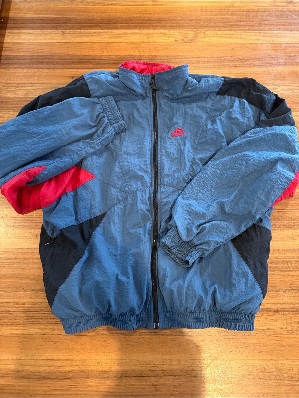 Nike Windbreaker Jacket Mens Large Blue Colorblock Vintage Full Zip